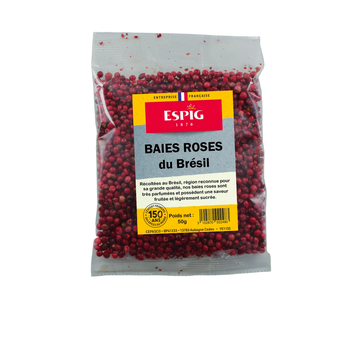 ESPIG - BAIES ROSES DESHYDRATEES DU BRESIL - 50g