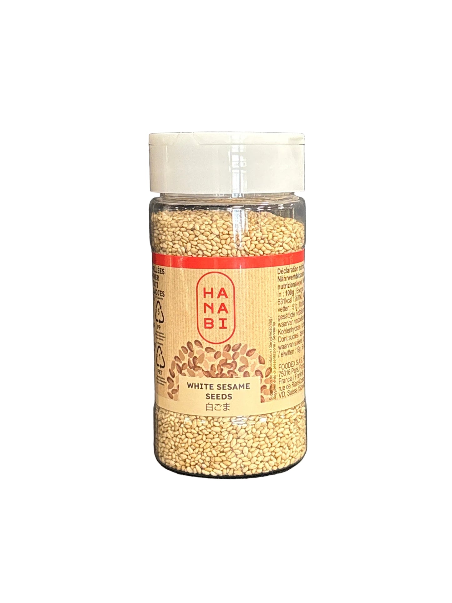 HANABI - GRAINES DE SÉSAMES BLANCS GRILLÉES - 100g