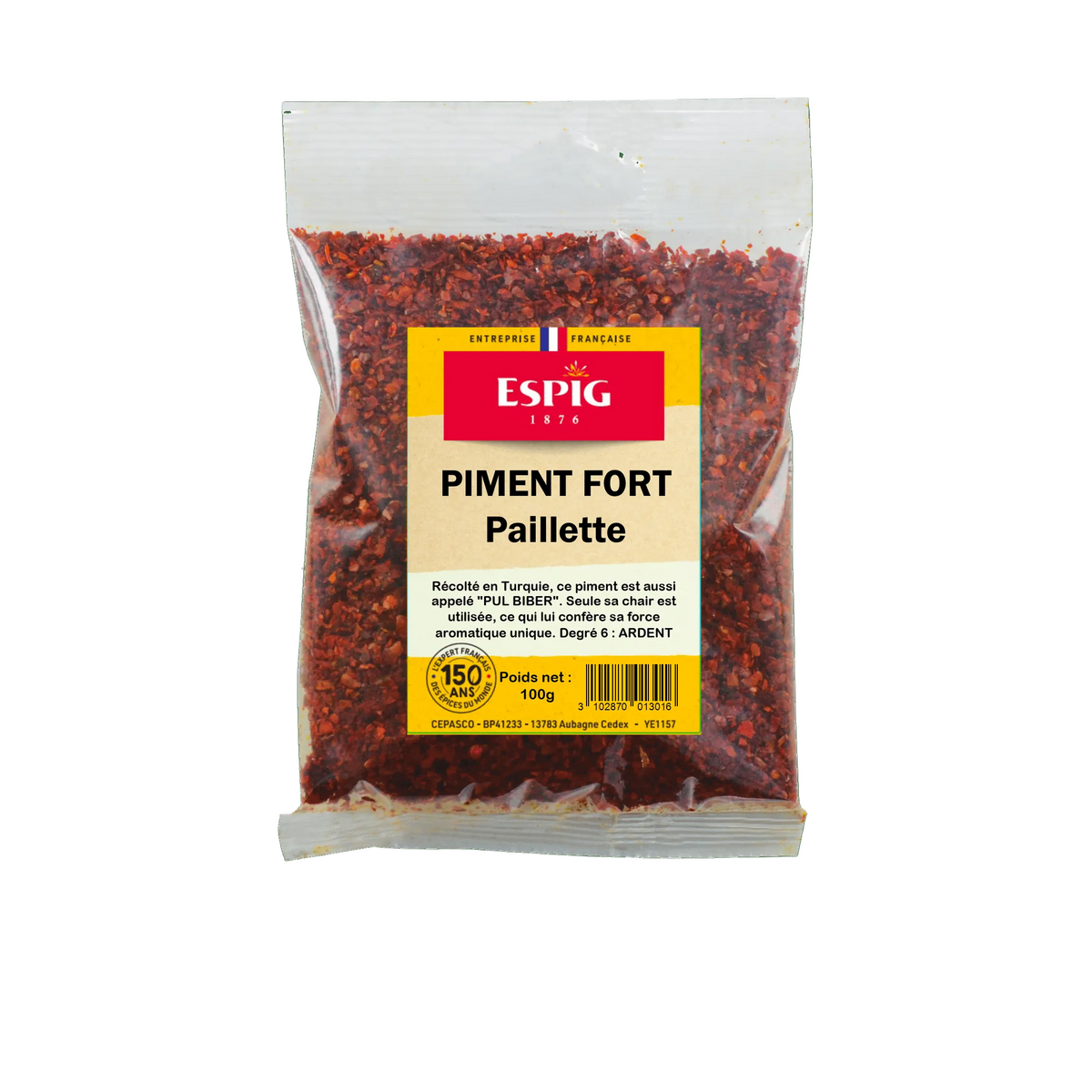 ESPIG - PIMENT FORT PAILLETTES CONCASSE PUL BIBER - 100g