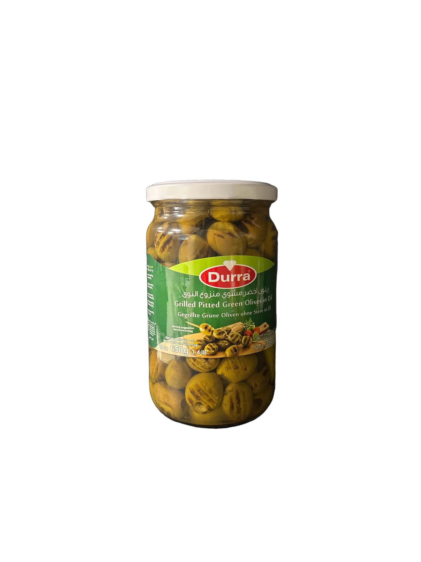 DURRA - OLIVES VERTES GRILLÉES DÉNOYAUTÉES - 650g