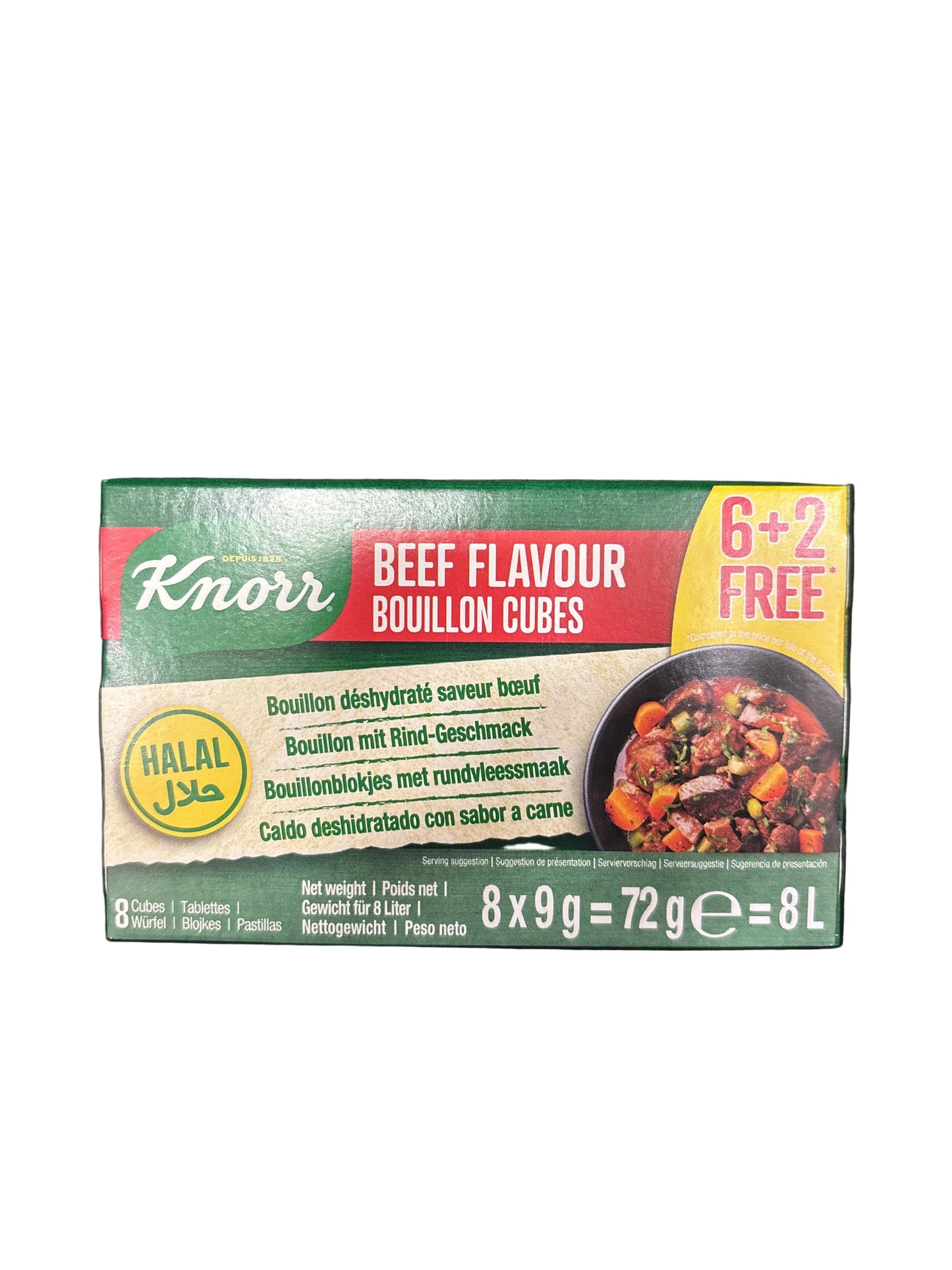 KNORR - BOUILLON BŒUF CUBES - 72g