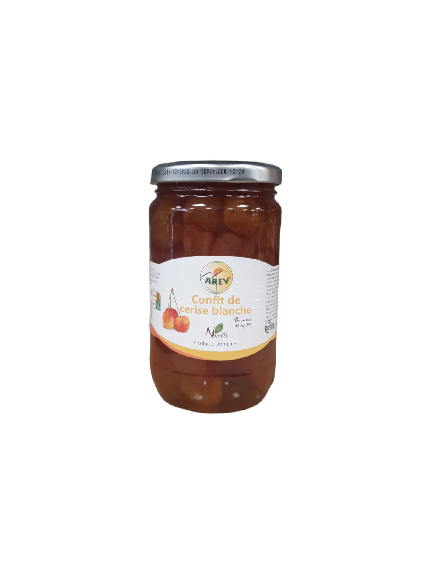 AREV - CONFIT DE CERISE BLANCHE - 430g