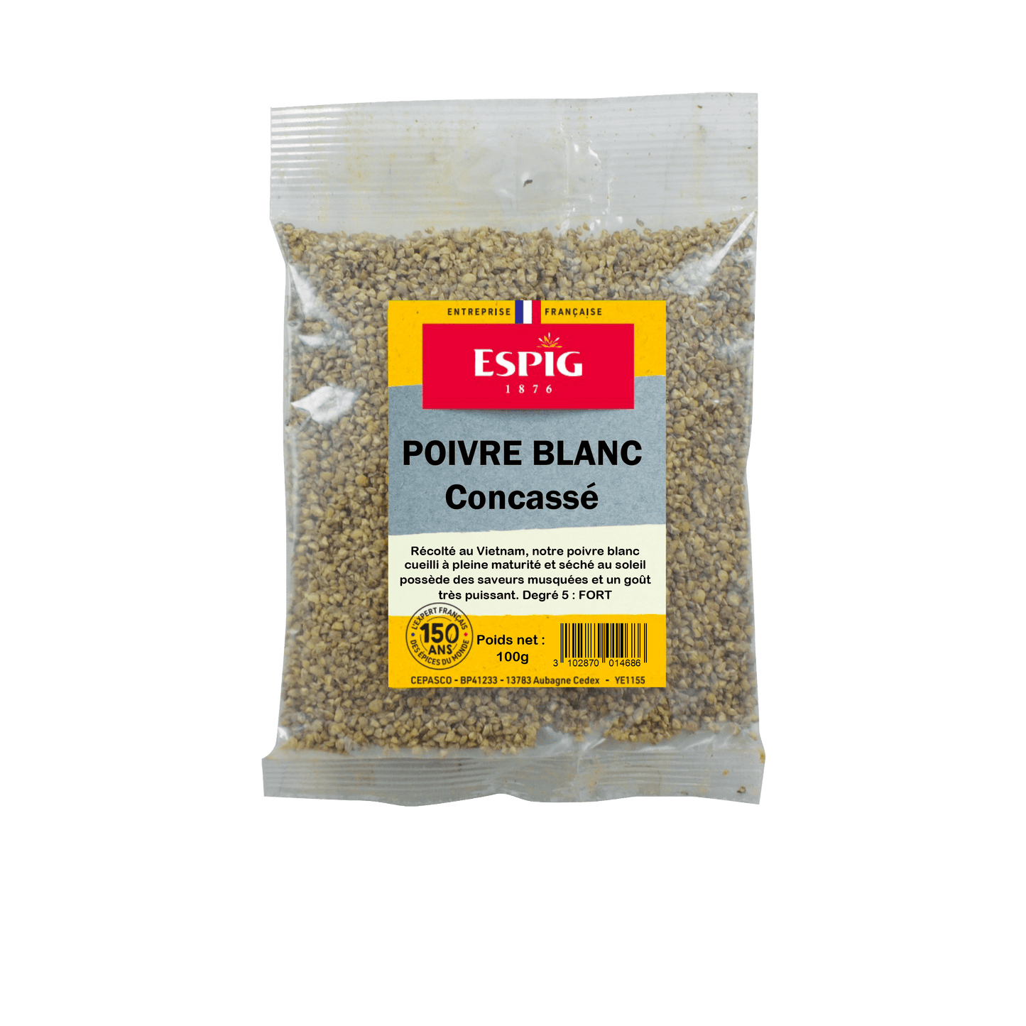 ESPIG - POIVRE BLANC CONCASSE - 100g